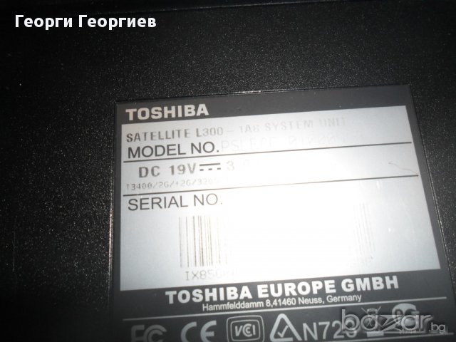 Продавам лаптоп за части TOSHIBA SATELLITE L300-1A8, снимка 1 - Части за лаптопи - 15241389