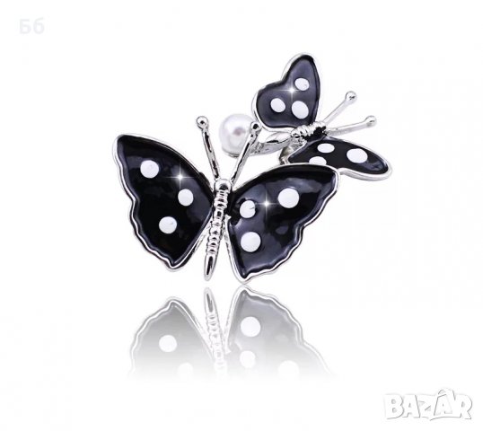Брошка черни пеперуди, снимка 4 - Други - 25557675