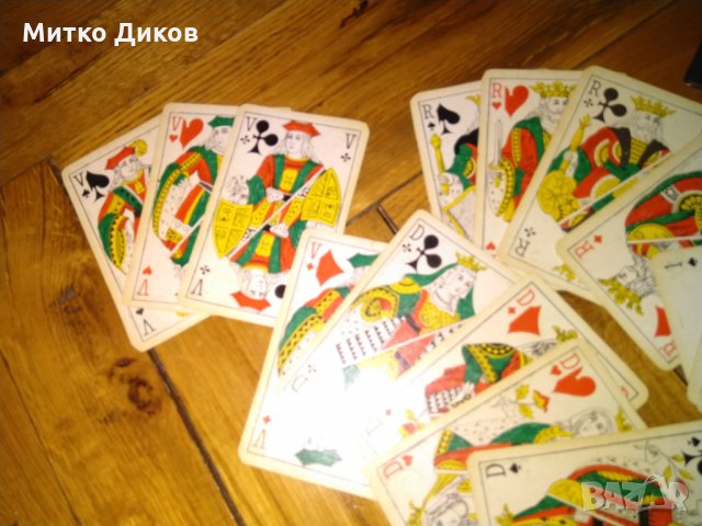 Стари колекционерски карти немски 52 броя  плюс кожен калъв за два чифта, снимка 5 - Колекции - 24304136