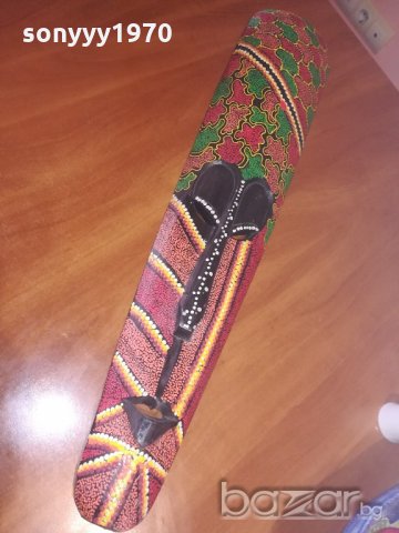 дървена маска-голяма и цветна-внос швеицария 80х17х7см, снимка 5 - Колекции - 21013914