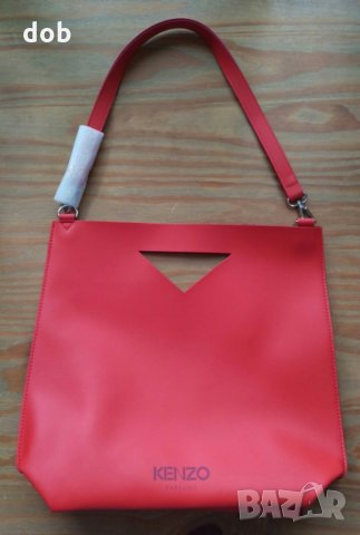 Нова кожена червена чанта Kenzo tote bag оригинал, снимка 11 - Чанти - 22846117