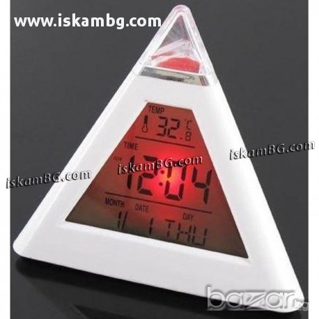 LED Часовник Пирамида сменящ цвета си в 7 цвята - код 0215, снимка 3 - Други - 13390094