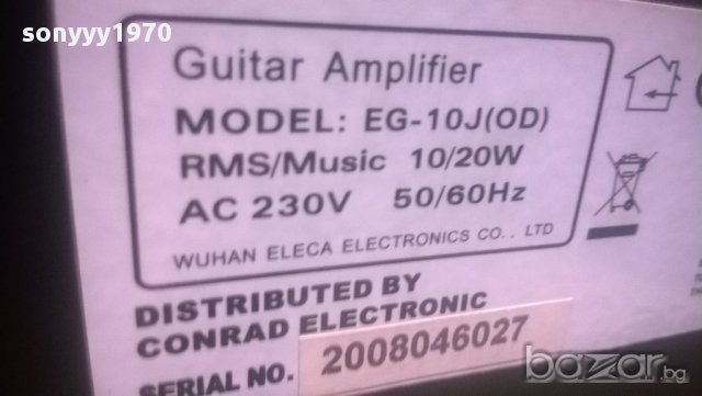 eleca ej-10j (od)-guitar amplifier-внос швеицария, снимка 14 - Ресийвъри, усилватели, смесителни пултове - 8496174