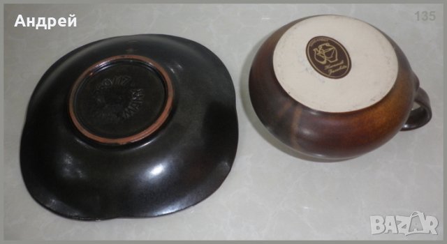 Лот:керамична чиния + керамичен свещник с дръжка, снимка 3 - Декорация за дома - 23232604