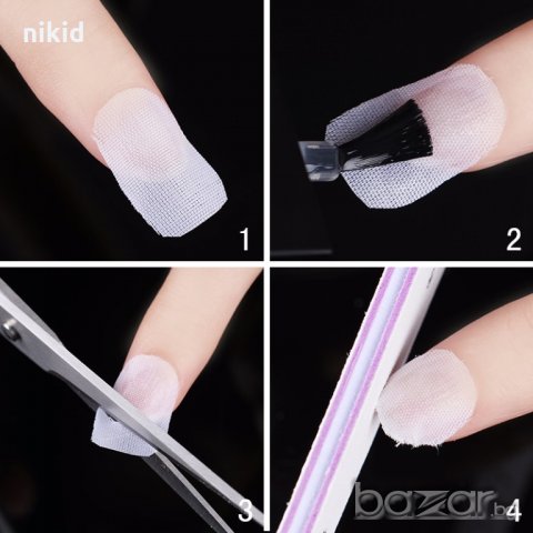 3*100cm Самозалепваща фибростъкло копринена лента за предпазване счупен или повреден нокът, снимка 2 - Други - 19049658