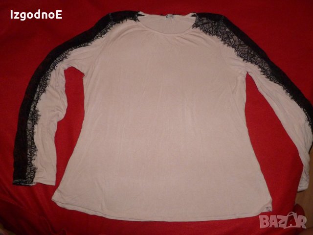 Л/ХЛ Блуза с дантела, снимка 1 - Блузи с дълъг ръкав и пуловери - 22655597
