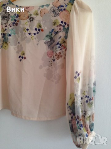 Красива блуза на цветя, снимка 3 - Блузи с дълъг ръкав и пуловери - 22526486