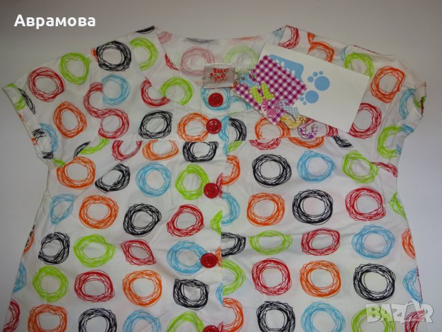 6год TUC TUC Риза, бяла, пъстри кръгове – 6А, снимка 2 - Детски Блузи и туники - 25690033