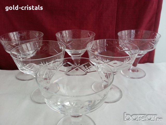 кристални чаши за вино  шампанско мелби кремове, снимка 1 - Сервизи - 20115696