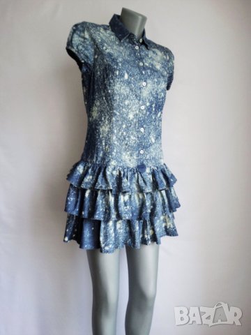 Adidas Neo Дамска Дънкова Рокля на Фабрични Пръски Size S, снимка 12 - Рокли - 24300226