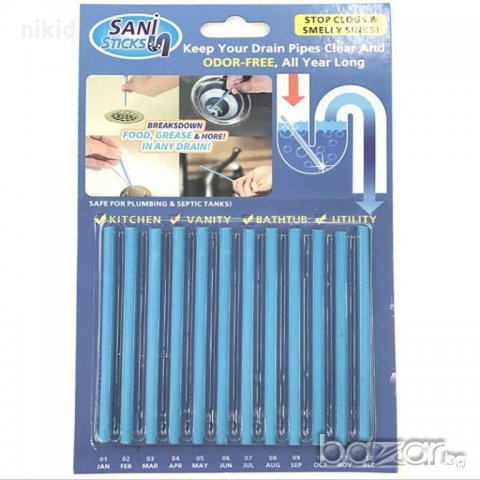 Sani sticks Сани стикс клечки пръчки за отпушване на канали запушени, снимка 1 - Други стоки за дома - 20804637