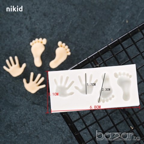 Ръчички крачета ръце крака ръка крак силиконов молд форма за фондан украса торта декорация мъфини, снимка 2 - Форми - 20926322