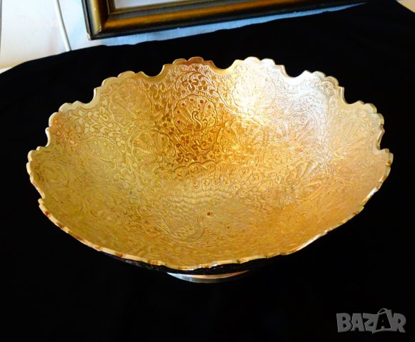 Бронзова фруктиера,салатиера с пауни,780 гр. , снимка 7 - Антикварни и старинни предмети - 25257792