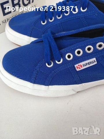 Сини кецове Superga с висока подметка номер 42, снимка 7 - Кецове - 24382311