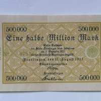 EINE HALBE MILLION MARKS KREISNOTGELD 1923 REUTLINGEN STADT, снимка 3 - Нумизматика и бонистика - 24484809