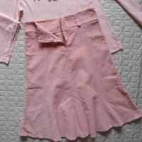 Дамски розов сет пола и блуза размер М, снимка 4 - Поли - 26072265