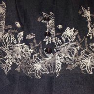 Черно сако със сребърни флорални елементи, снимка 2 - Сака - 13487607