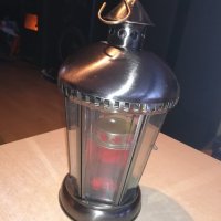иноксов фенер с стъкла-за свещ-внос холандия-34х19см, снимка 9 - Колекции - 20893381