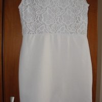 Бяла рокля с дантела H&M, снимка 1 - Рокли - 19163206