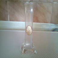 стъклена ваза със сребърна декорация, снимка 1 - Вази - 9972359