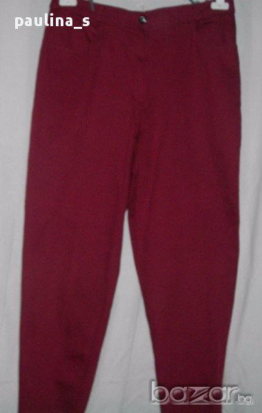 Червени еластични дънкови панталони с висока талия / голям размер, снимка 1