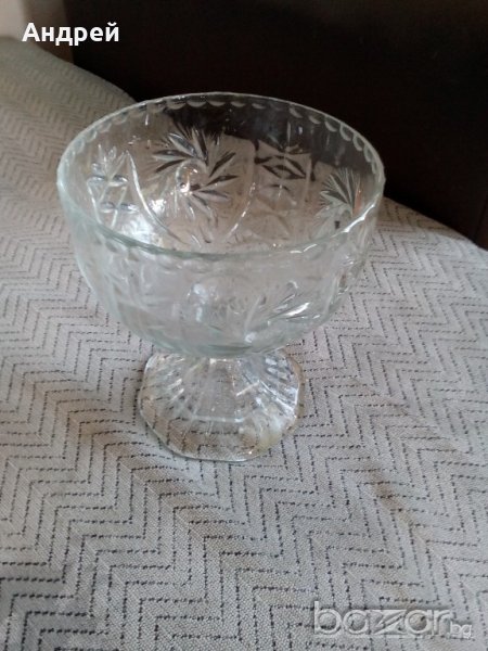 Стъклена фруктиера,купа , снимка 1