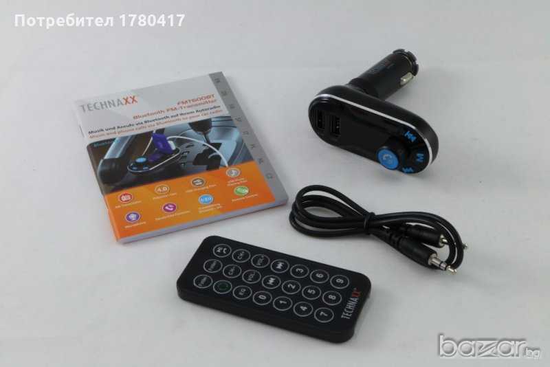 Bluetooth FM трансмитер 12 - 24 V, нов, немски Technaxx, внос от Германия, снимка 1