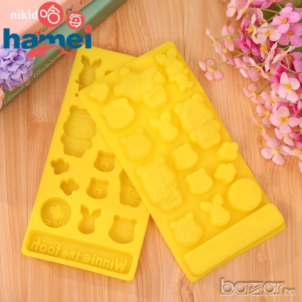 Мечо Пух Прасчо и приятели силиконов молд форма за украса торта сладки с фондан шоколад бонбони гипс, снимка 1