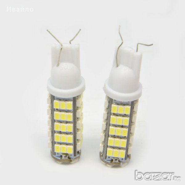 Диодни габаритни крушки с 68 диода /габарити/ T10 68led 3014 Smd 12v светлини фарове, снимка 1