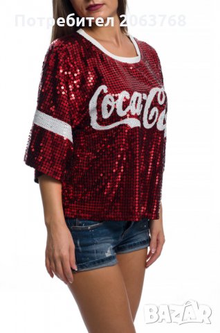 Модерна блуза с пайети-цвят бордо, снимка 2 - Корсети, бюстиета, топове - 24937019