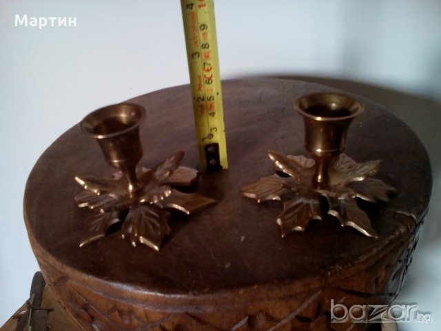 Масивни  бронзови  - Свещници - 2 бр. ( 778012) , снимка 3 - Други стоки за дома - 18316505