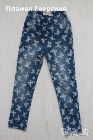 Комплект джегинс и блузка с къс ръкав, 110/116, снимка 2 - Детски панталони и дънки - 26099272
