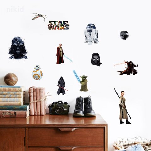 Star Wars Междузвездни Войни стикер постер лепенка за стена детска стая самозалепващ