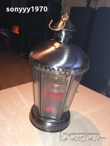 иноксов фенер с стъкла-за свещ-внос холандия-34х19см, снимка 9 - Колекции - 20893381