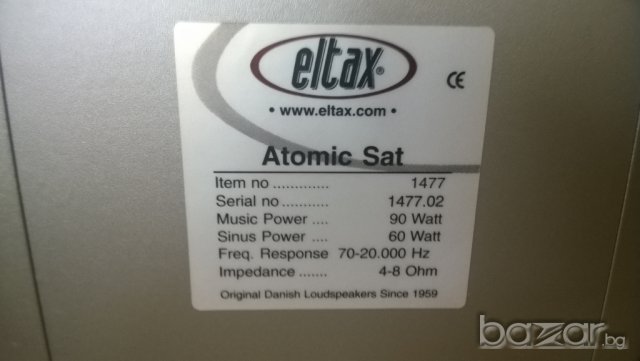 eltax-atomic sat-4/8ohm90/60watt-2бр+eltax-center-4/8ohm100/60watt, снимка 16 - Тонколони - 7743372