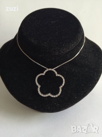 Сребърно колие с циркони - 925 сребро  , снимка 3 - Колиета, медальони, синджири - 24700698