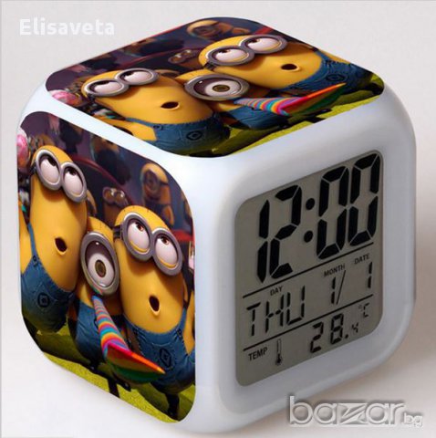 Миниони Despicable Me Alarm часовници с термометър с 7 цвята на дисплея, снимка 8 - Други - 12283345