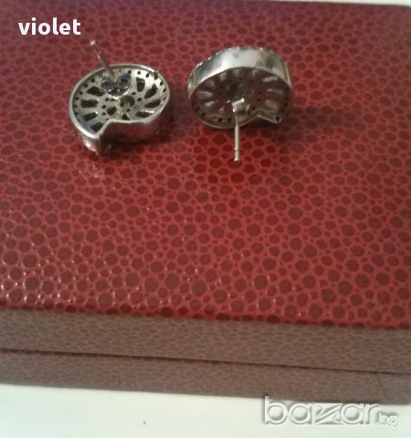 Италиански обеци сребро проба 925 с кристали Нови, снимка 2 - Обеци - 11158812
