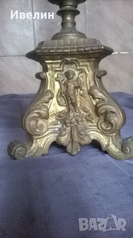 голям бароков свещник, снимка 3 - Антикварни и старинни предмети - 25652755