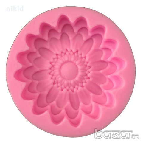 слънчогледово цвете хризантема силиконов молд форма декорация торта фондан шоколад и др., снимка 2 - Форми - 16298760