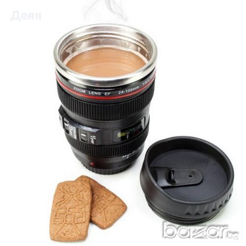 Термо чаша обектив с отвор за пиене