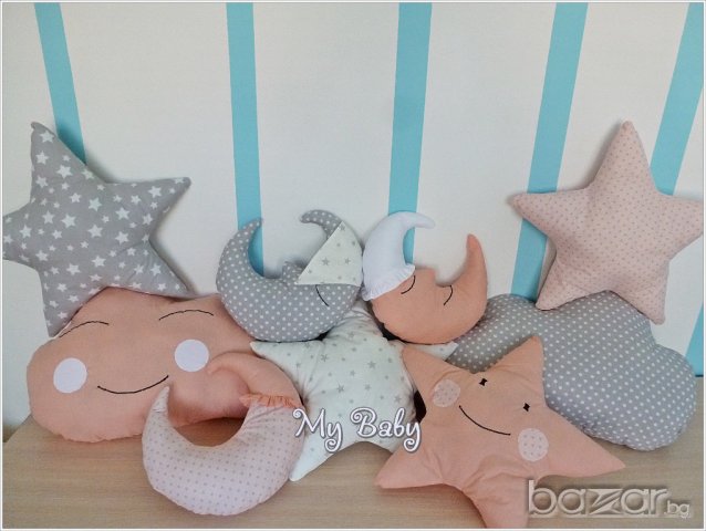 Ръчно изработени декоративни възглавнички за детска стая, бебешка кошарка и др. , снимка 1 - Спално бельо и завивки - 21286359