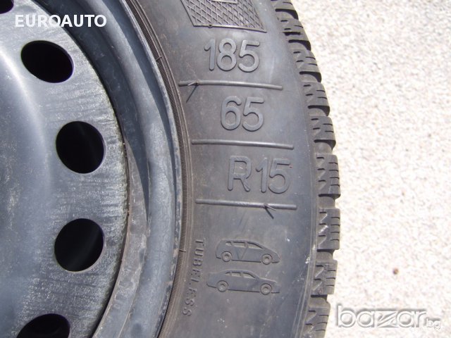 4бр. стоманени джанти Alfa Romeo с перфектни зимни гуми KLEBER 185/65/15, снимка 5 - Гуми и джанти - 14763142