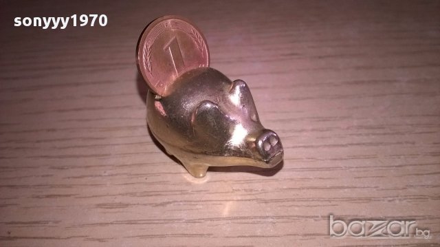 Мини ретро колекция-прасе-мед/месинг-3.5х3.5х2см-внос швеицария, снимка 5 - Антикварни и старинни предмети - 17348954