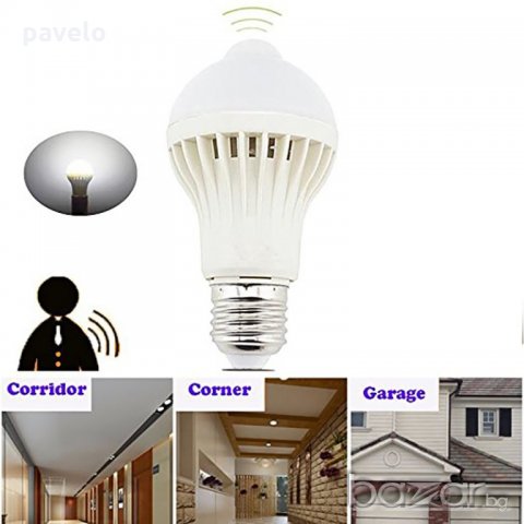 220V LED лампа 5, 7, 9 и 12W +сензор за движение, снимка 8 - Лед осветление - 17348667