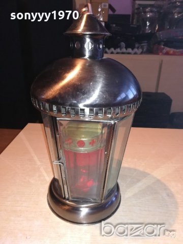 иноксов фенер с стъкла-за свещ-внос холандия-34х19см, снимка 14 - Колекции - 20893381