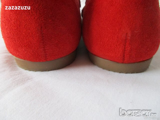 ЛОУФЪРИ на CAPRICE от ЕСТЕСТВЕНА КОЖА ЦВЯТ ЧЕРВЕН, снимка 4 - Дамски ежедневни обувки - 21143990