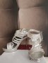 Нови, официални обувки на ток,сандали,бални, сребърни с диамантени ефекти - размер 39, снимка 2