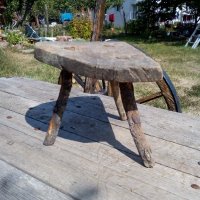 Старинно трикрако столче, снимка 2 - Антикварни и старинни предмети - 17009043
