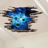 3D Космически планети стикер лепенка за таван и под плочки стена самозалепващ, снимка 2 - Други - 22680376